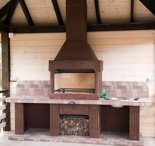 Печь № 16 — Печь барбекю с двумя рабочими столами (или мойкой)