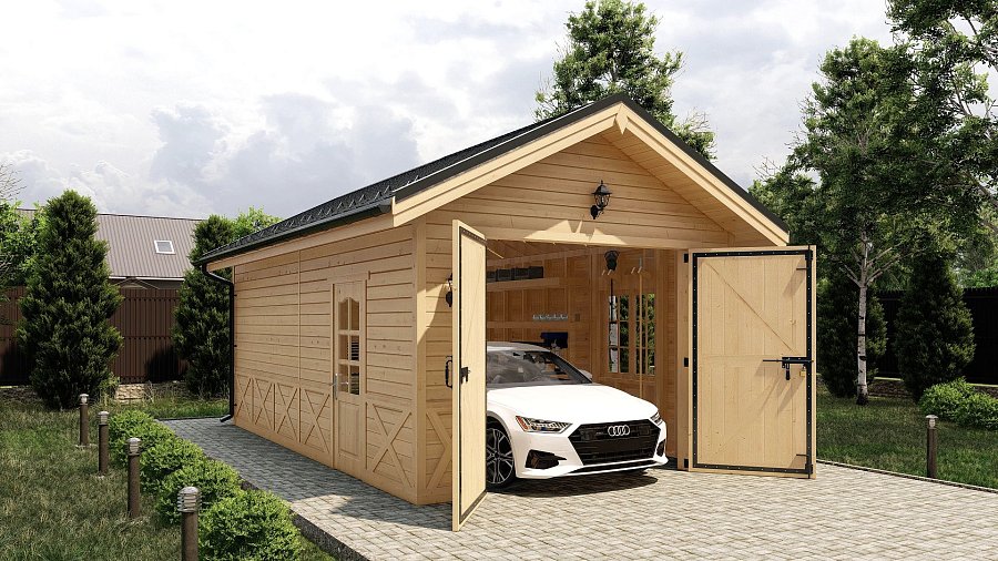 Двухскатный гараж на 1 авто Копуса