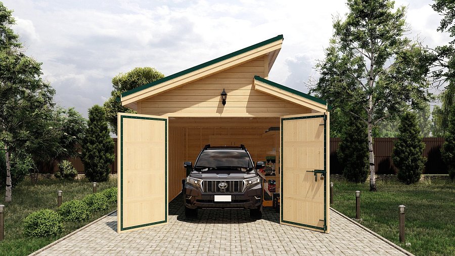 Гараж с ломаной кровлей на 1 автомобиль Надеждино