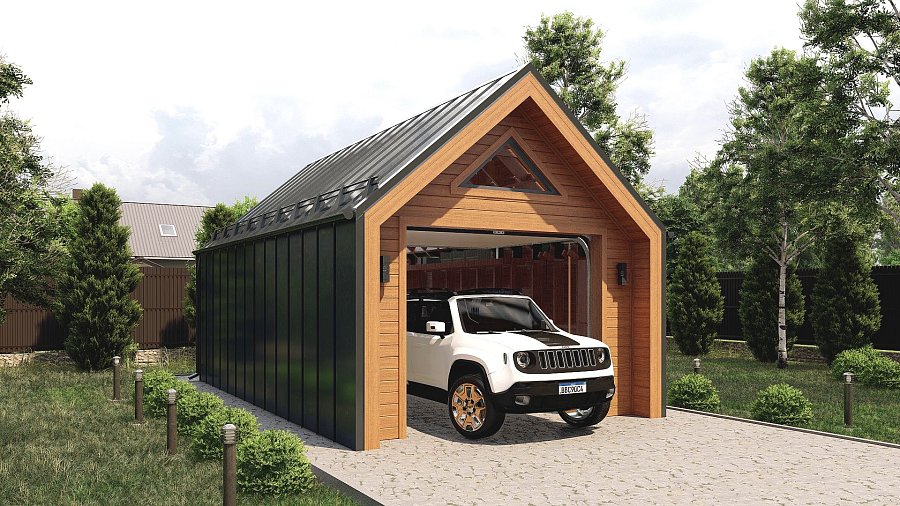 Гараж в стиле Барн на 1 авто Корякино