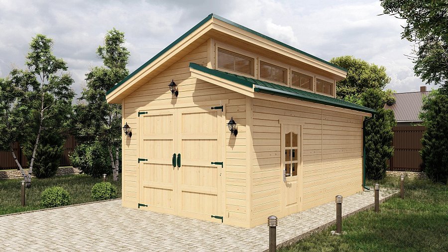 Гараж с ломаной кровлей на 1 автомобиль Надеждино