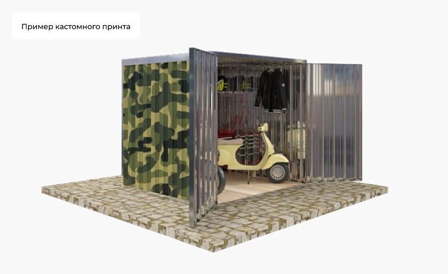 Гараж для мопедов с плоской крышей стандартный