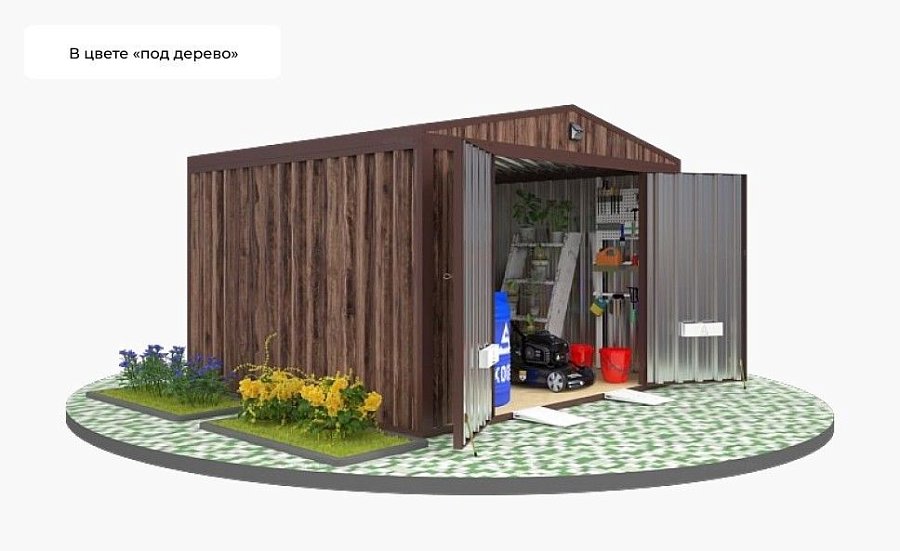 Гараж для автомобиля с распашными воротами длиной 3 м