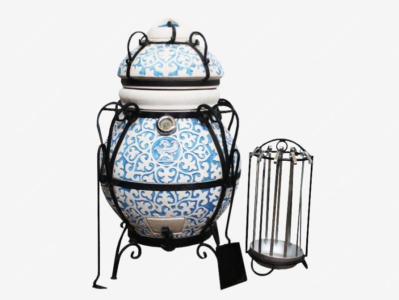 Тандыр керамический Арттандыр Венецианский купец Blue с откидной крышкой
