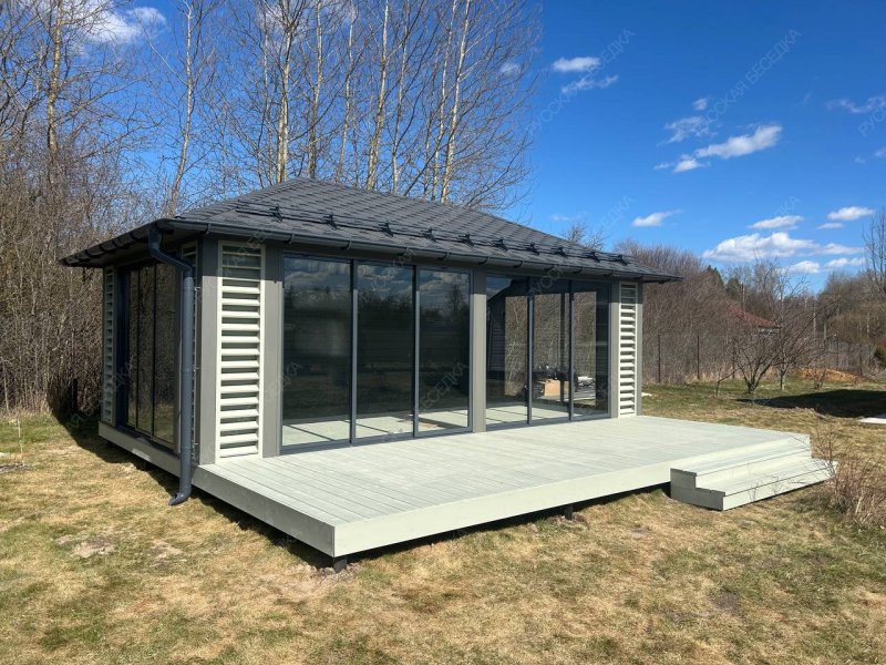 Застекленная беседка БАЛТИКА с террасой