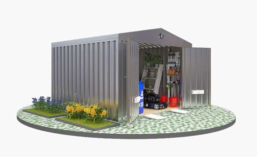 Гараж для автомобиля с распашными воротами длиной 3 м