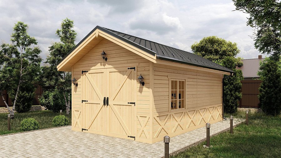 Двухскатный гараж на 1 авто Копуса