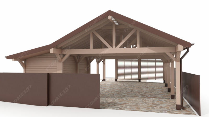 Навес для автомобилей с хозблоком САНРЕМО