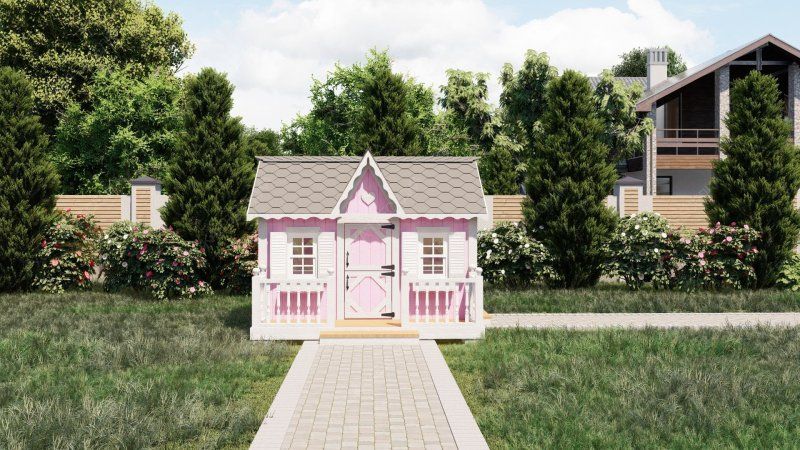 Детский домик Облачко с террасой