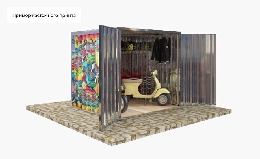 Гараж для мопедов с плоской крышей стандартный