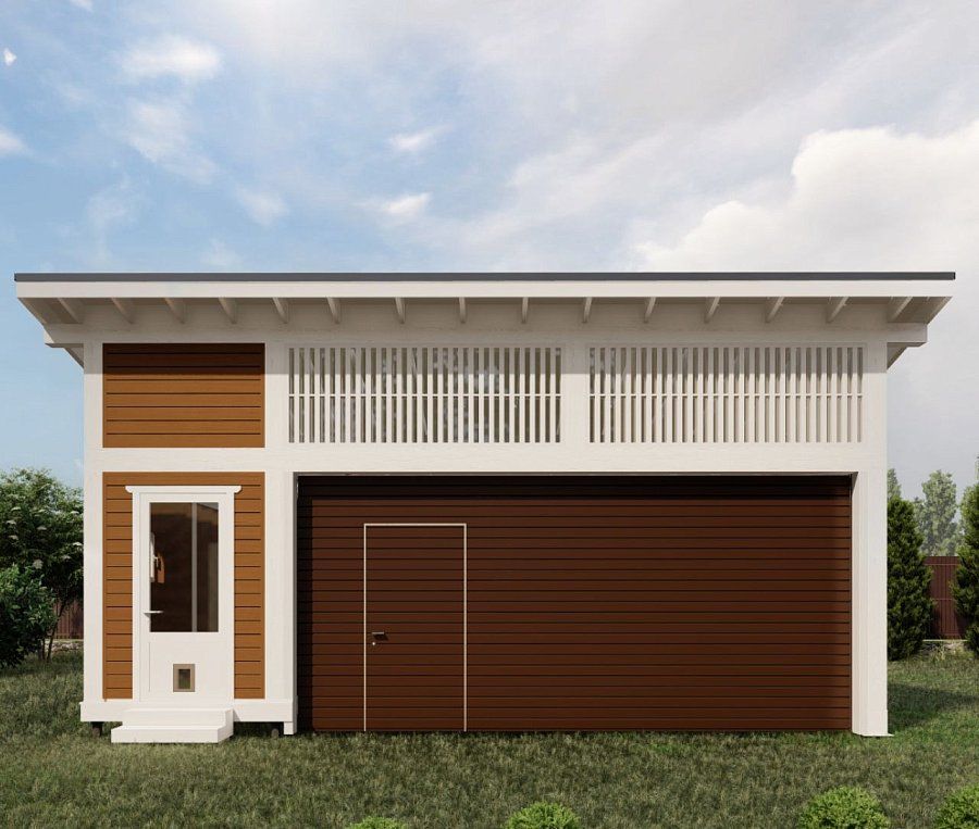 Гараж односкатный с хозблоком Вилюйск