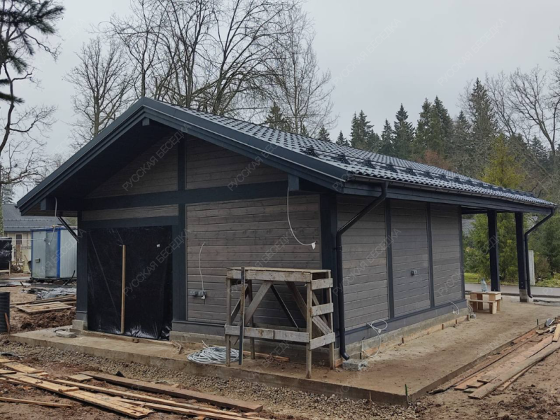 Навес для машин с хозблоком РАФ