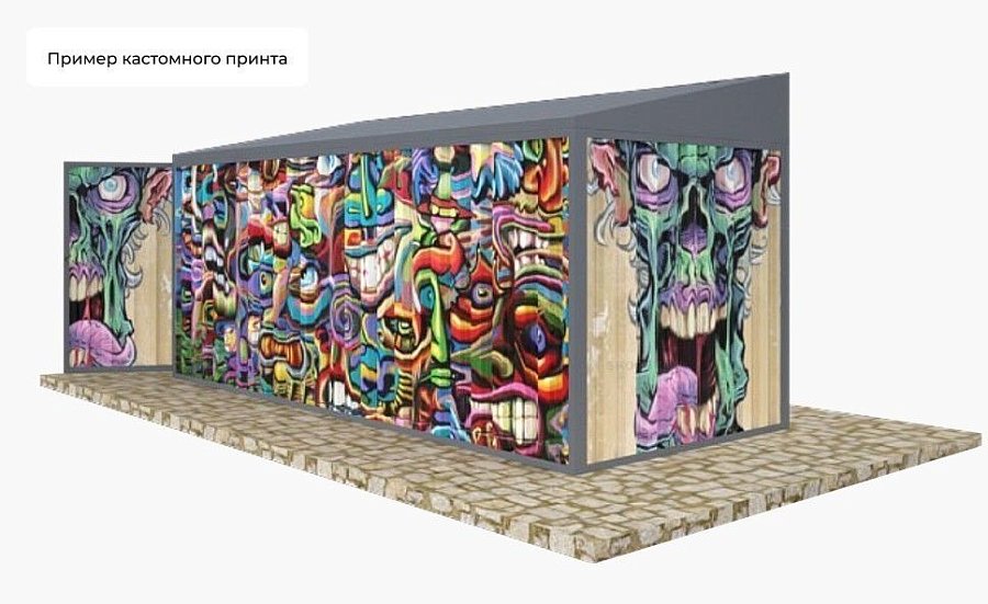 Гараж для снегохода с односкатной крышей стандартный