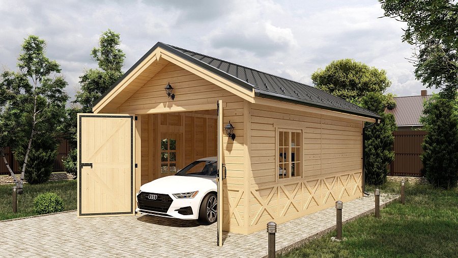 Двухскатный гараж на 1 авто Копуса