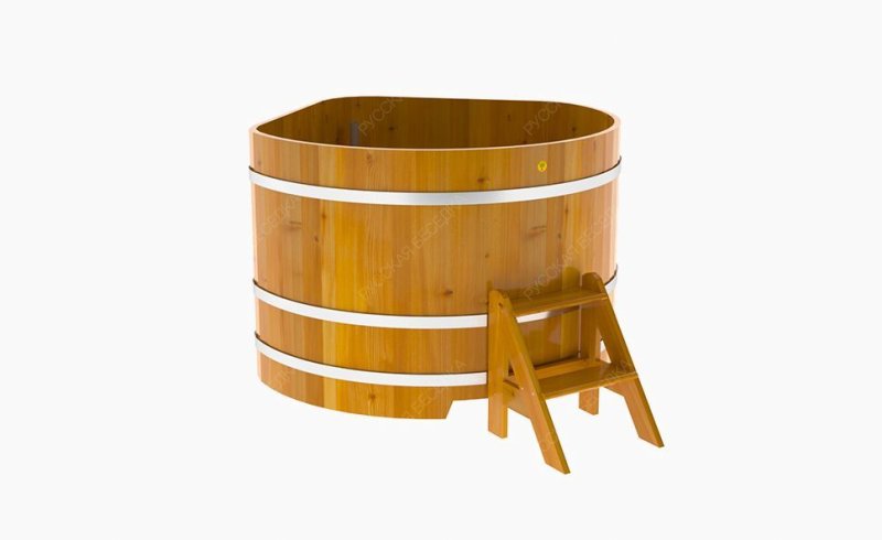 Купель угловая 1,37Х1,37 из лиственницы, высота 1000