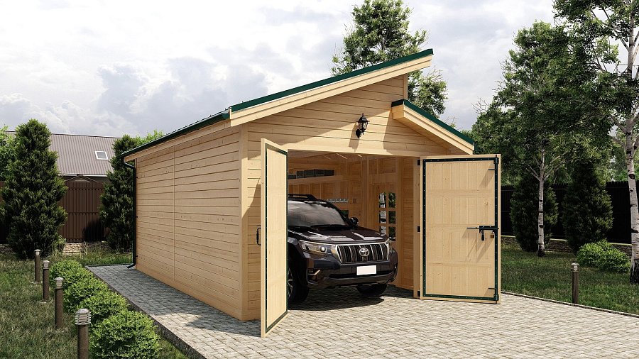 Гараж с ломаной кровлей на 1 автомобиль Надеждино