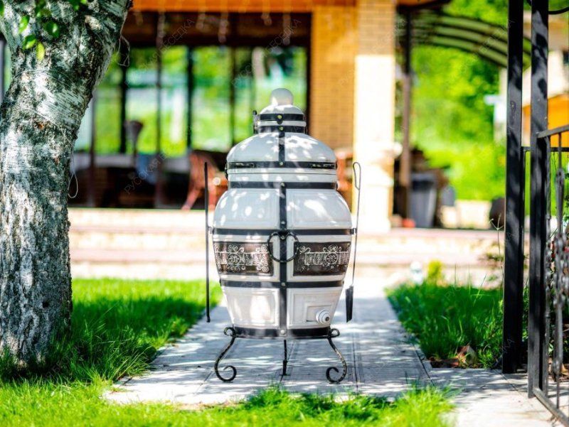 Тандыр керамический ТехноКерамика Гектор с откидной крышкой (в комплекте подставка)