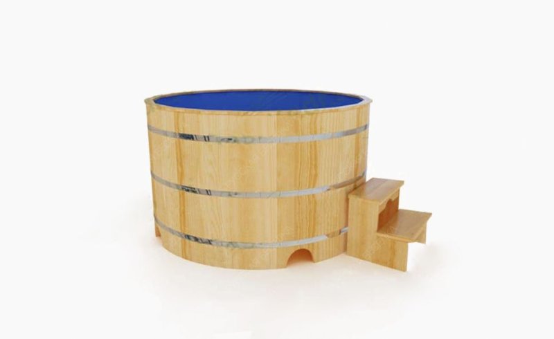 Купель круглая из кедра с пластиковой вставкой ПРЕМИУМ3 1.5х1.5х1.2
