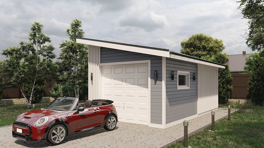 Односкатный гараж на 1 авто Муравьево