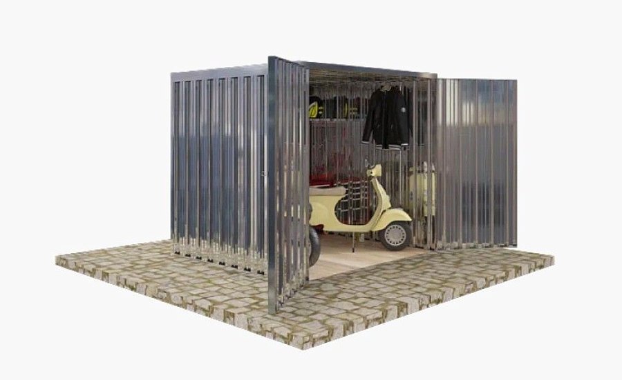 Гараж для мопедов с плоской крышей стандартный