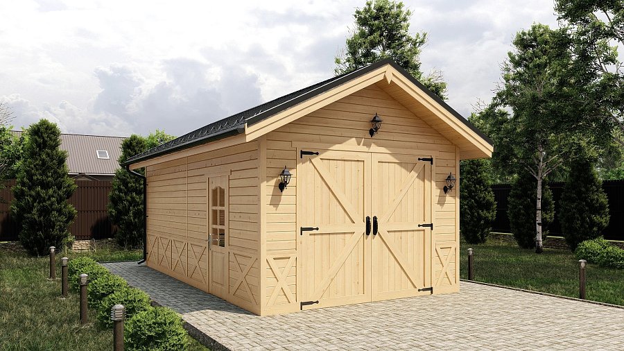 Двухскатный гараж на 1 авто Копуса