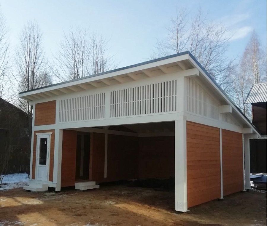 Гараж односкатный с хозблоком Вилюйск