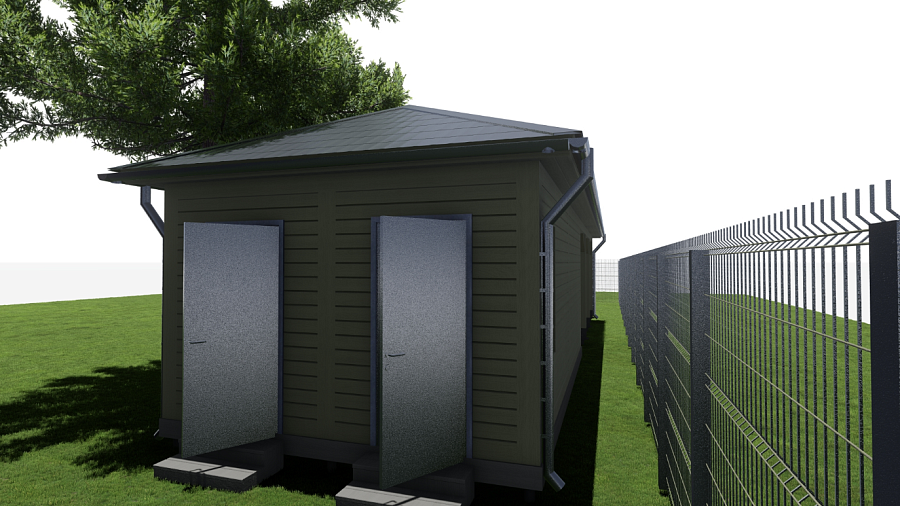 Навес для машин с двумя хозблоками ПРАКТИК