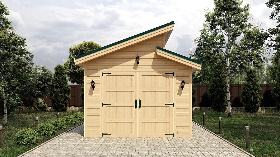 Гараж с ломаной кровлей на 1 автомобиль Надеждино