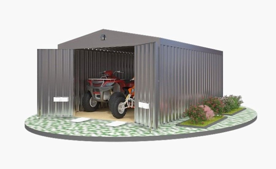 Гараж для автомобиля с распашными воротами длиной 5 м