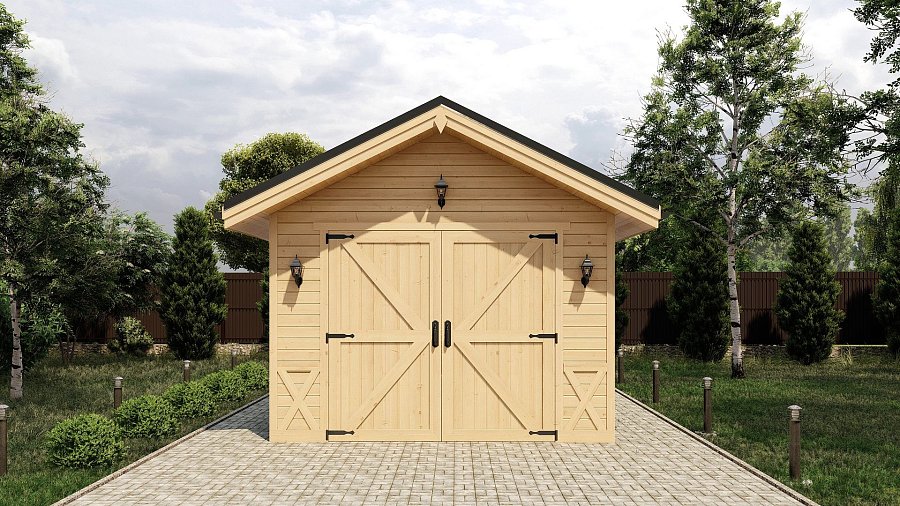 Двухскатный гараж на 1 авто Копуса