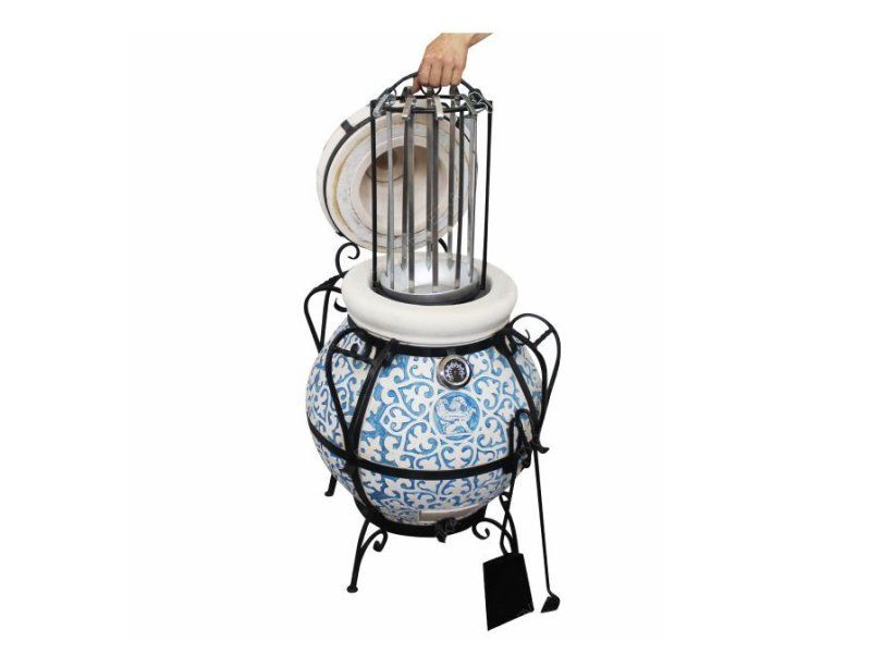 Тандыр керамический Арттандыр Венецианский купец Blue с откидной крышкой